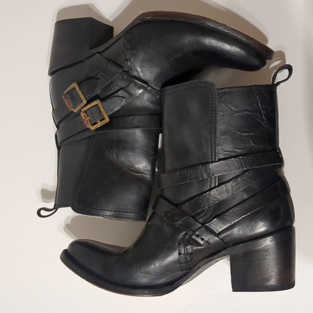 FREEBIRD by STEVEN Saint  black leather Boot women size 7 - Picture 6 of 16